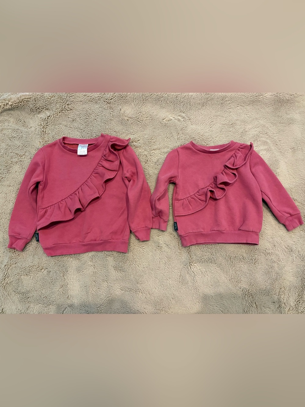 Tiny Tribe sweatshirt sister set, size 3T and 5
